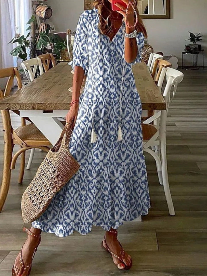 Liana Boho Strandkleid mit V-Ausschnitt foto 1