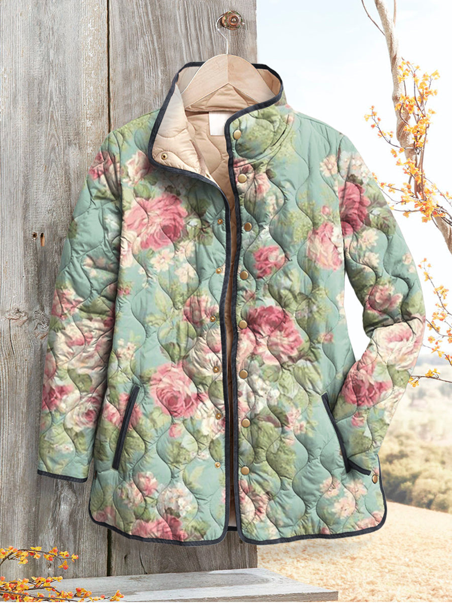 Adelheid Steppjacke mit Retro-Blumenmuster Foto 1