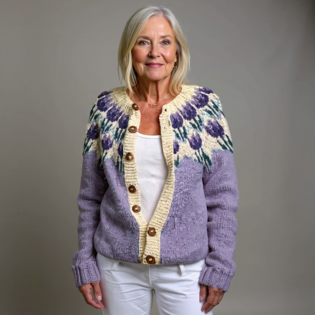 Anneliese Isländische Strickjacke im Vintage-Stil Foto 1