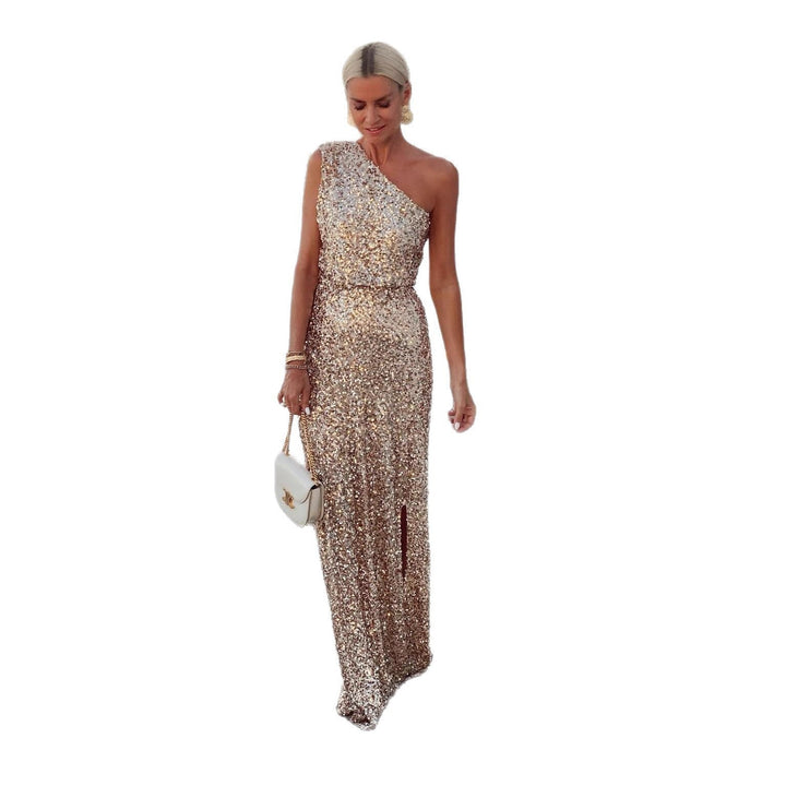 Aurelia One-Shoulder-Abendkleid mit Pailletten und Beinschlitz Foto 5