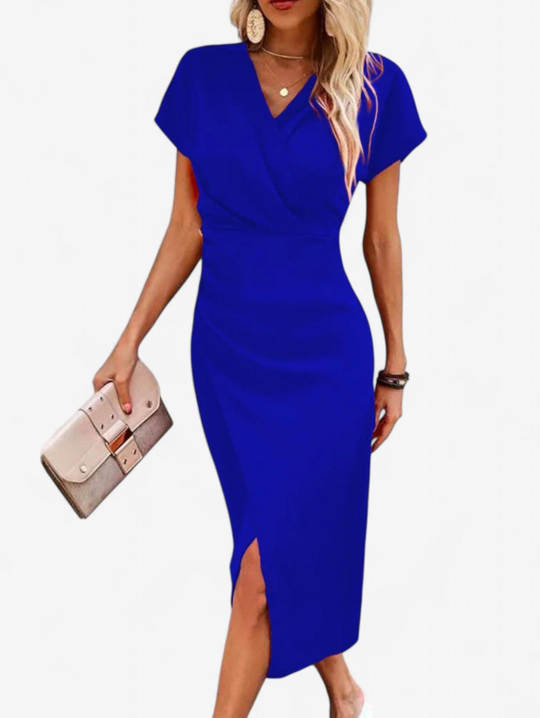 Birthe Figurbetontes Sommerkleid im Wickel-Look mit Beinschlitz Foto 7