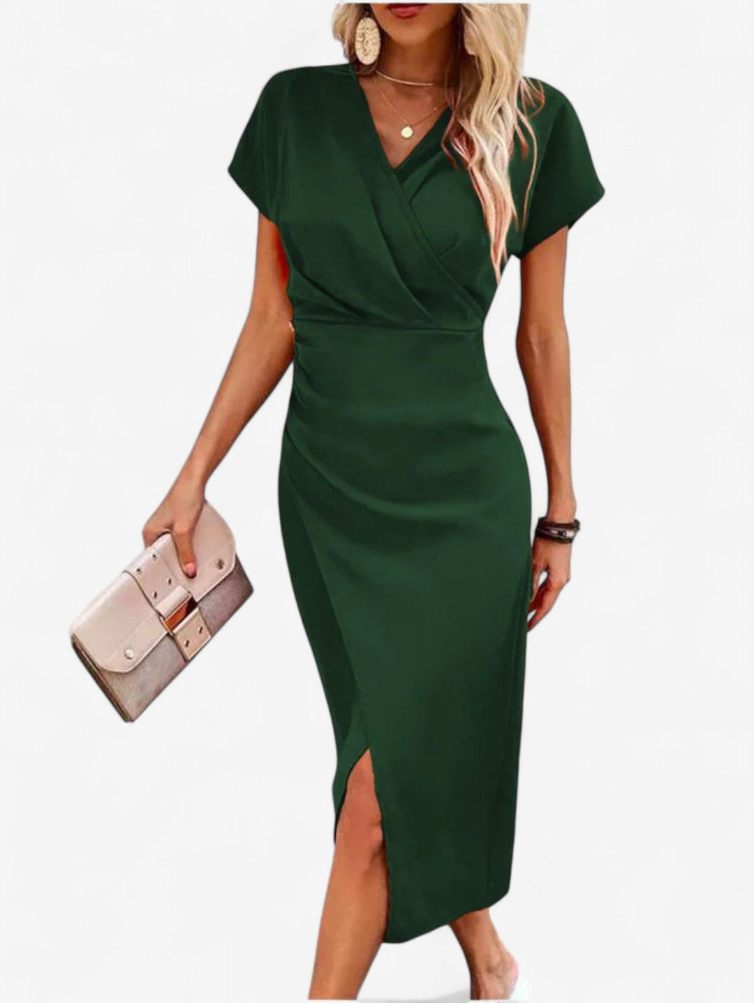 Birthe Figurbetontes Sommerkleid im Wickel-Look mit Beinschlitz Foto 8