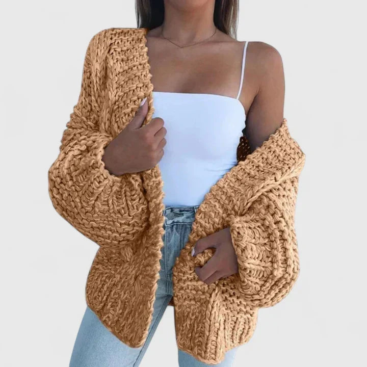 Chunky Knit Cardigan Strickjacke in Braun