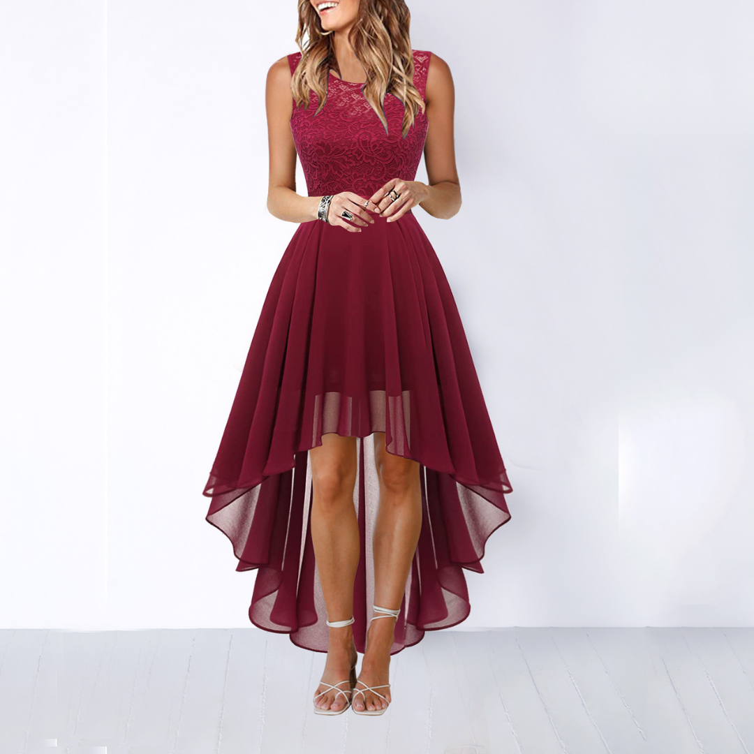 Clara Elegantes High-Low Midi-Kleid Foto 4