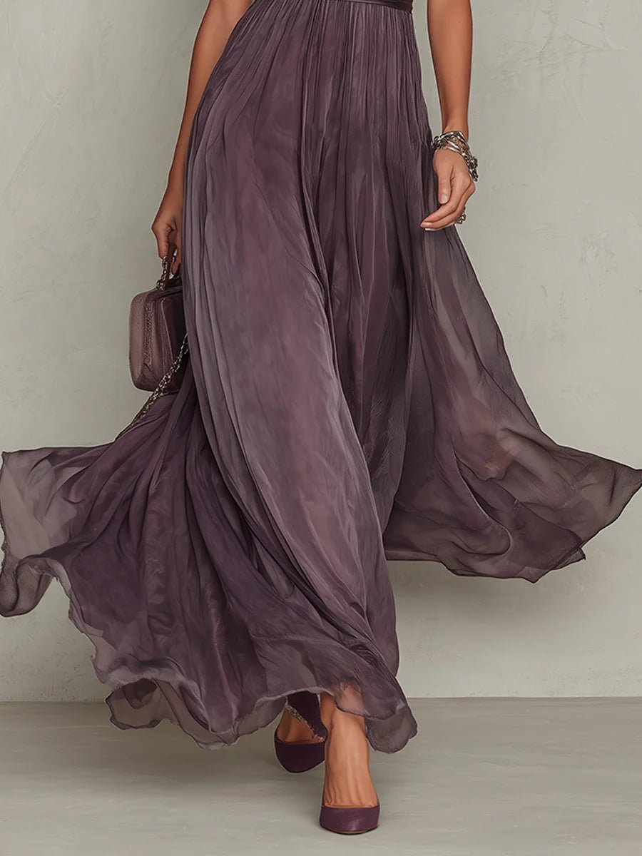 Serena Chiffon Strandkleid mit fließendem Maxi-Rock foto 5