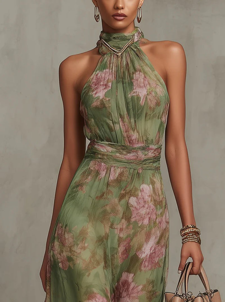 Amara Neckholder Strandkleid aus fließendem Chiffon foto 3