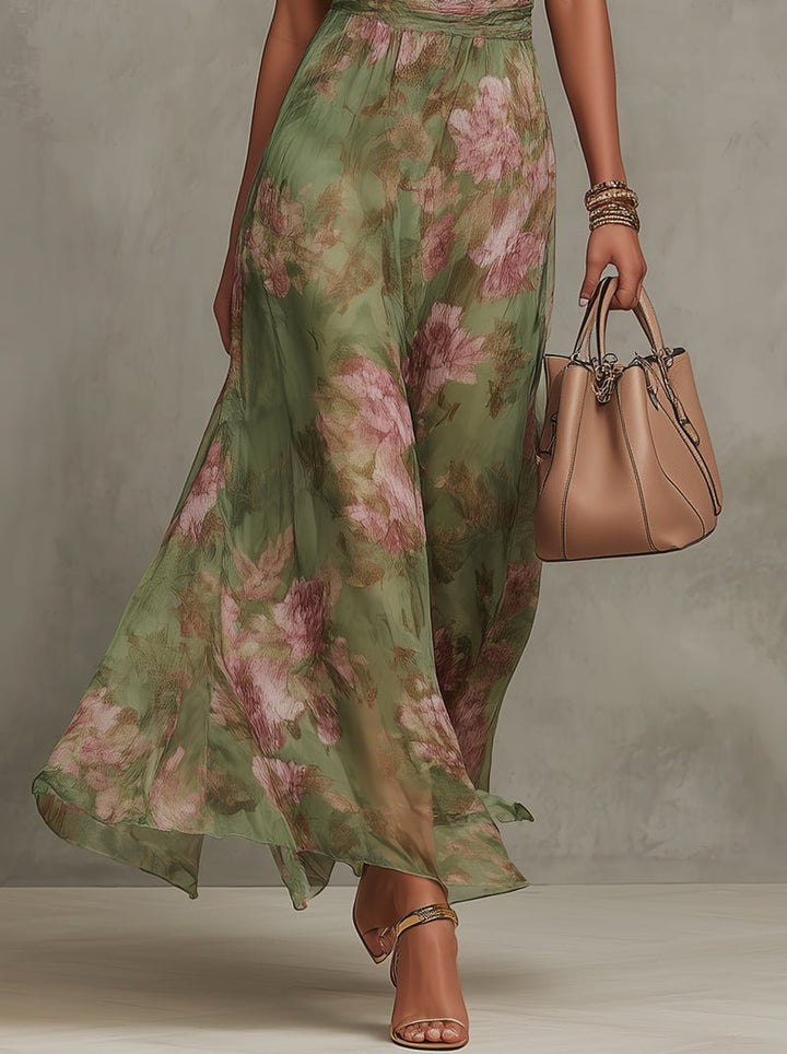 Amara Neckholder Strandkleid aus fließendem Chiffon foto 4