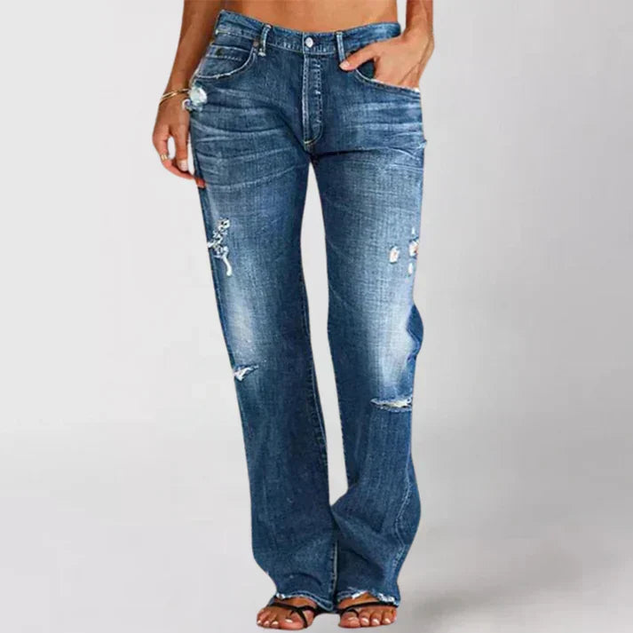 Elegante Jeans mit niedriger Taille in Dunkelblau