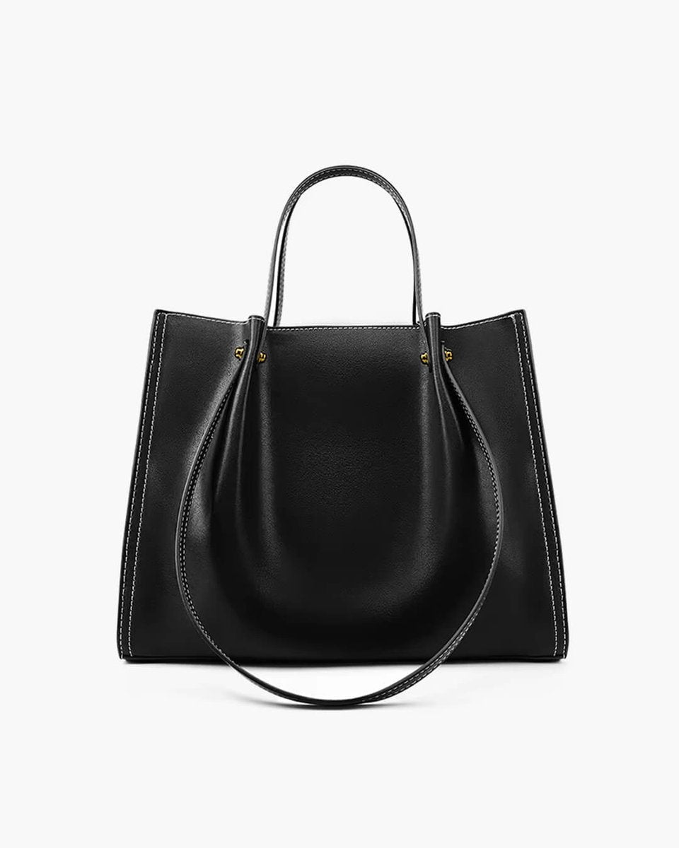 Elegante Vegane Leder Tote Bag in Schwarz