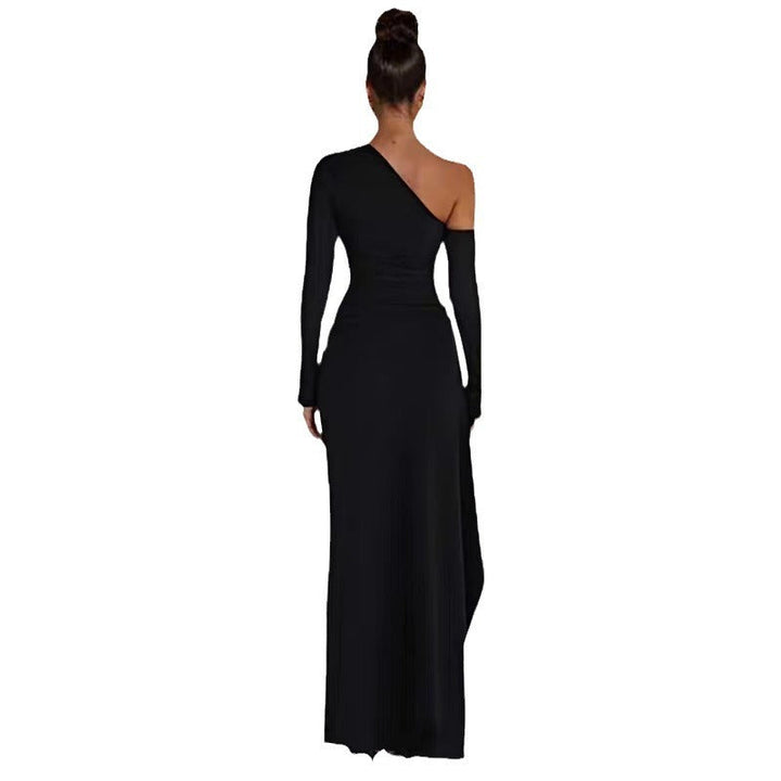 Felicitas Schwarzes One-Shoulder-Abendkleid mit hohem Beinschlitz Foto 5