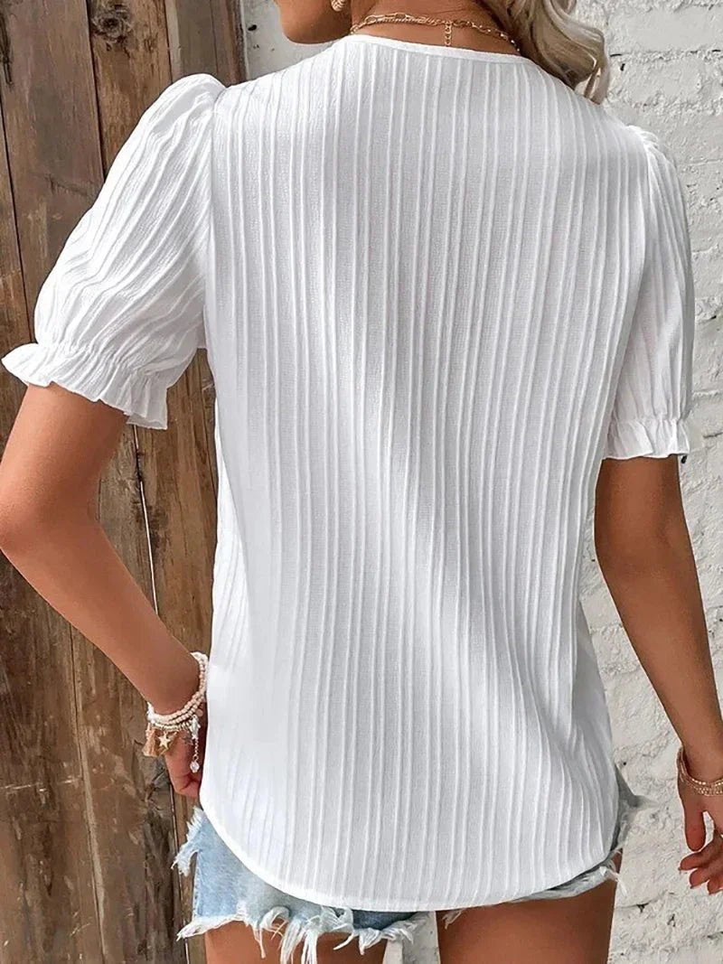 Helene Bluse mit Spitzenbesatz und V-Ausschnitt Foto 2