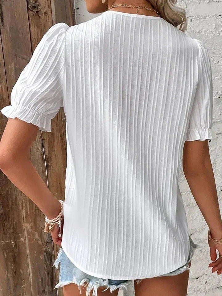Helene Bluse mit Spitzenbesatz und V-Ausschnitt Foto 2