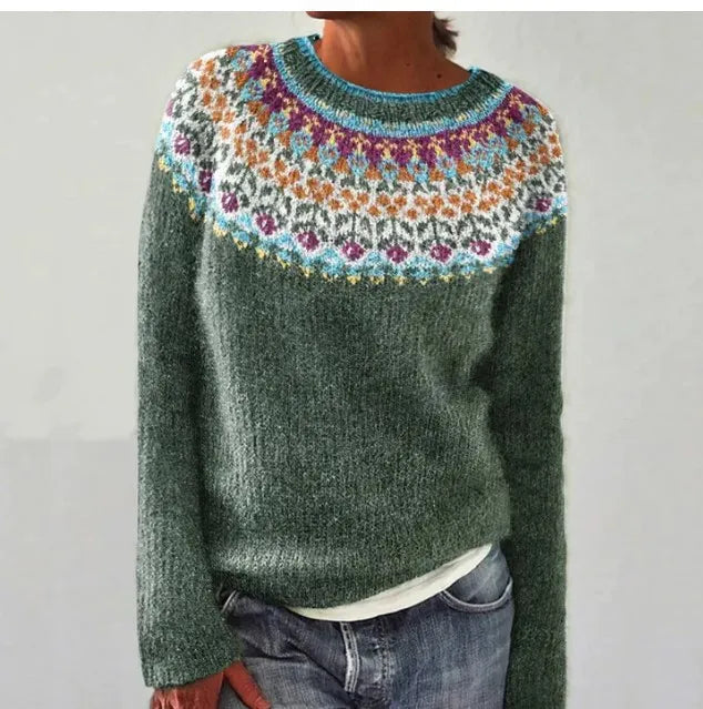 Herta Retro-Pullover mit buntem Muster Foto 2