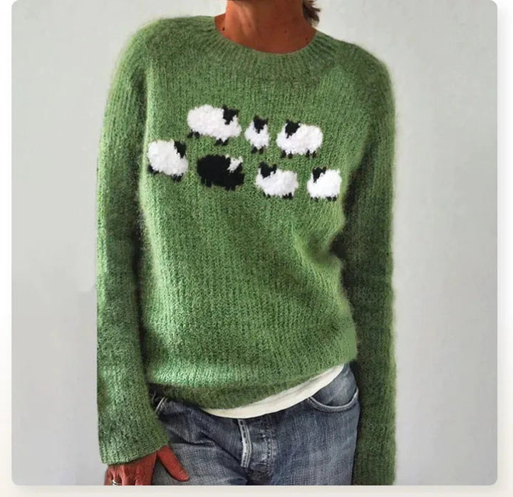 Herta Retro-Pullover mit buntem Muster Foto 4