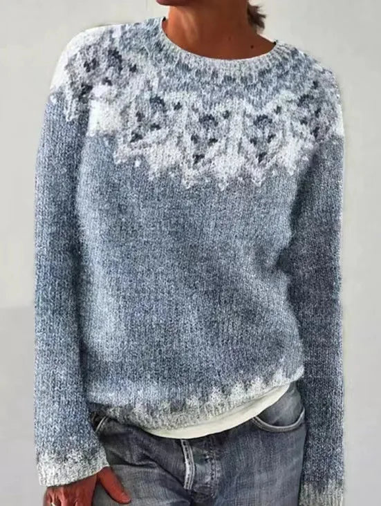 Herta Retro-Pullover mit buntem Muster Foto 5