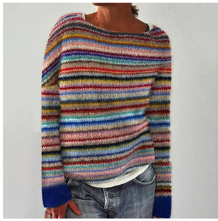Herta Retro-Pullover mit buntem Muster Foto 6