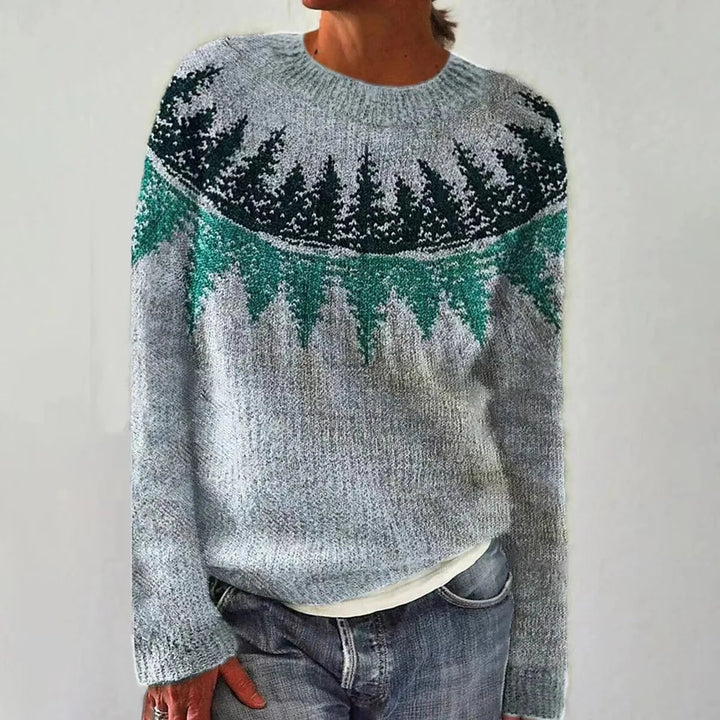 Herta Retro-Pullover mit buntem Muster Foto 7