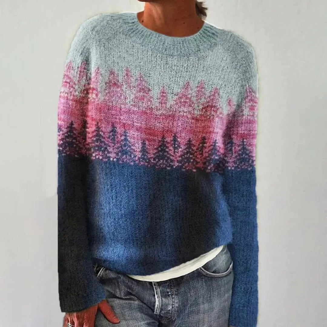 Herta Retro-Pullover mit buntem Muster Foto 8