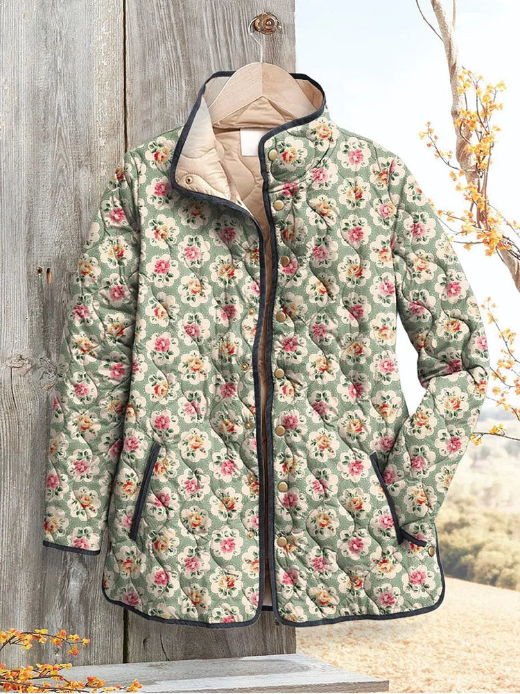 Jutta Steppjacke mit süßem Blumen-Kunstdruck Foto 1