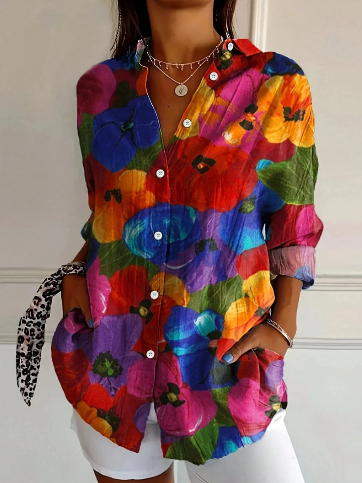 Katrin Bunte Blumen-Bluse mit Knopfleiste Foto 6