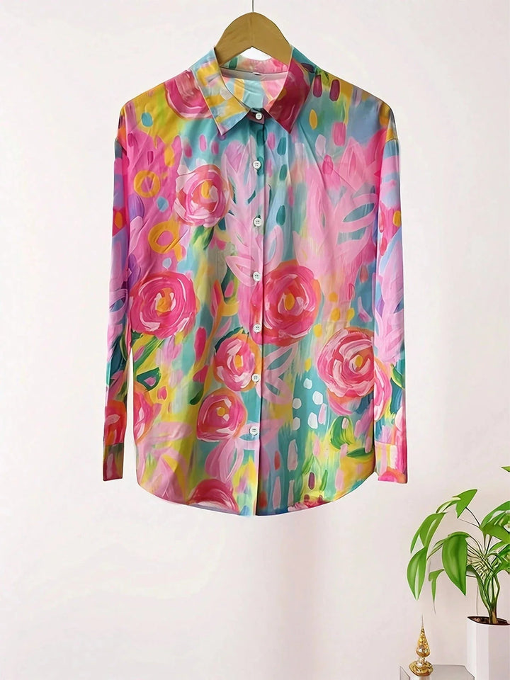 Katrin Bunte Blumen-Bluse mit Knopfleiste Foto 7
