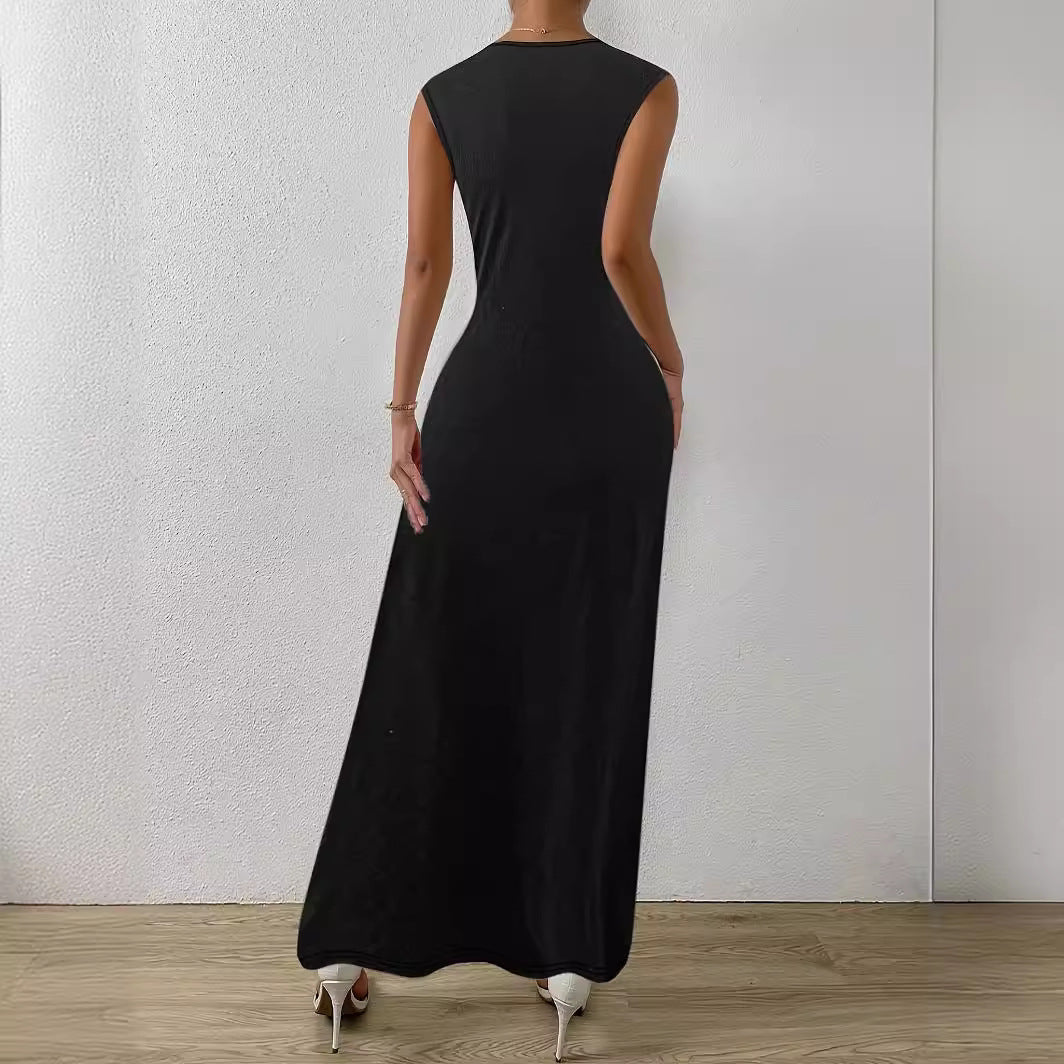 Konstanze Schlichtes Abendkleid mit hohem Ausschnitt und Raffung Foto 2