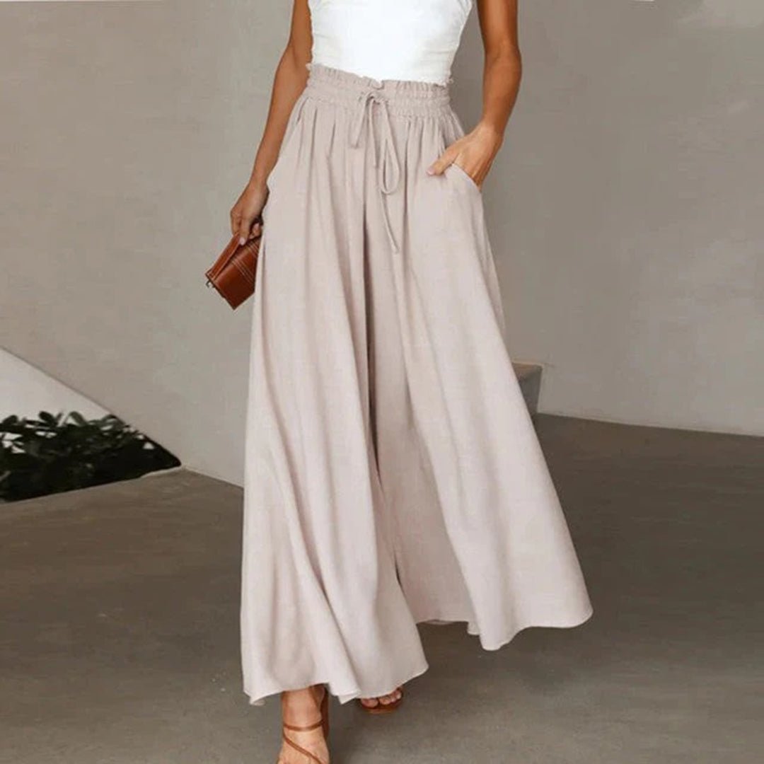Lilly Weite Leinenhose im Culotte-Stil mit hohem Bund Foto 5
