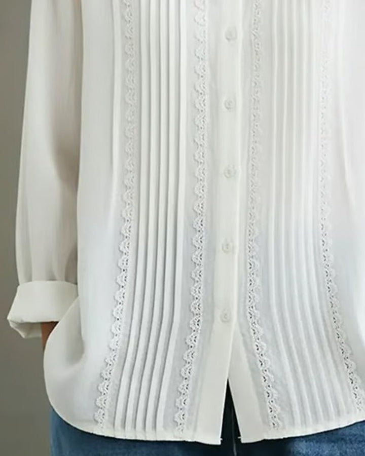 Lisbeth Bluse mit Spitzenbesatz und Faltendetail Foto 8