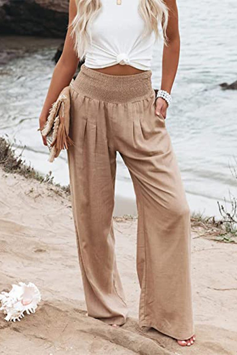 Maren Weite Leinenhose mit Smok-Bund Foto 1