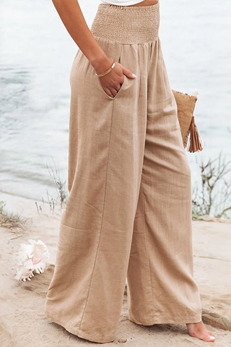 Maren Weite Leinenhose mit Smok-Bund Foto 2