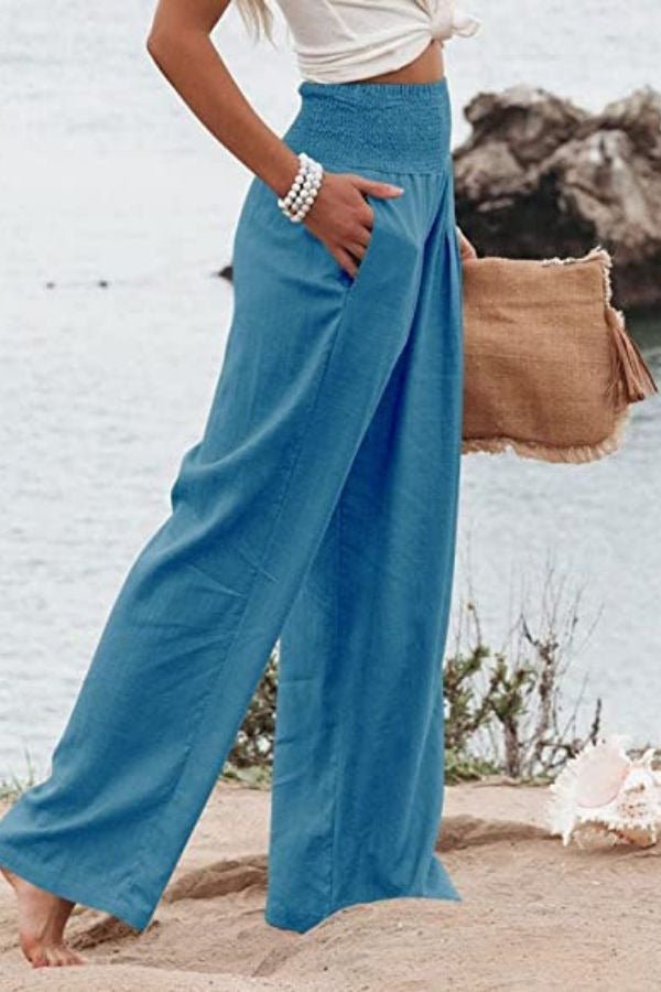 Maren Weite Leinenhose mit Smok-Bund Foto 7