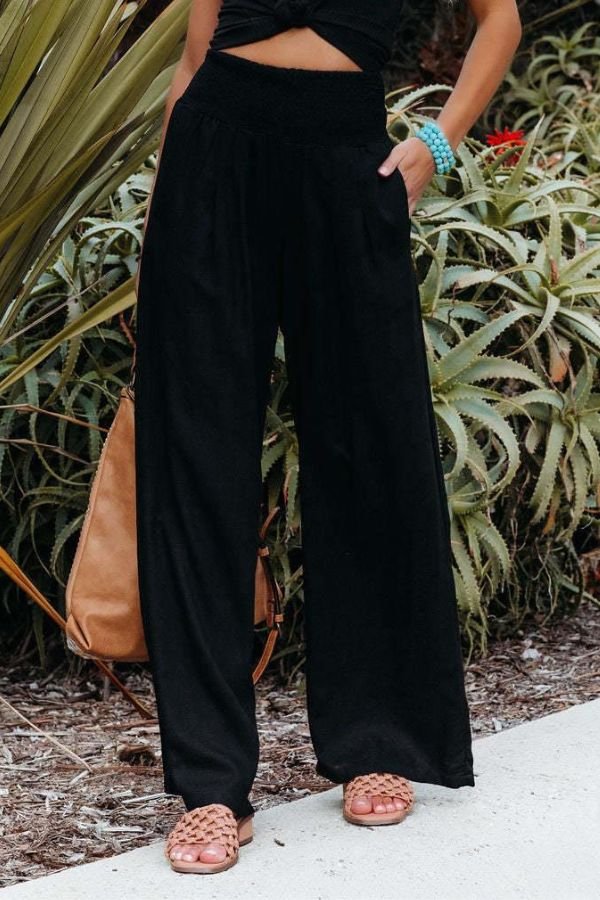 Maren Weite Leinenhose mit Smok-Bund Foto 8