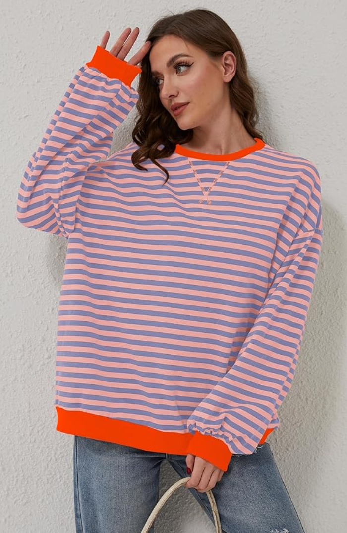 Monika Gestreifter Pullover in Übergröße Foto 3