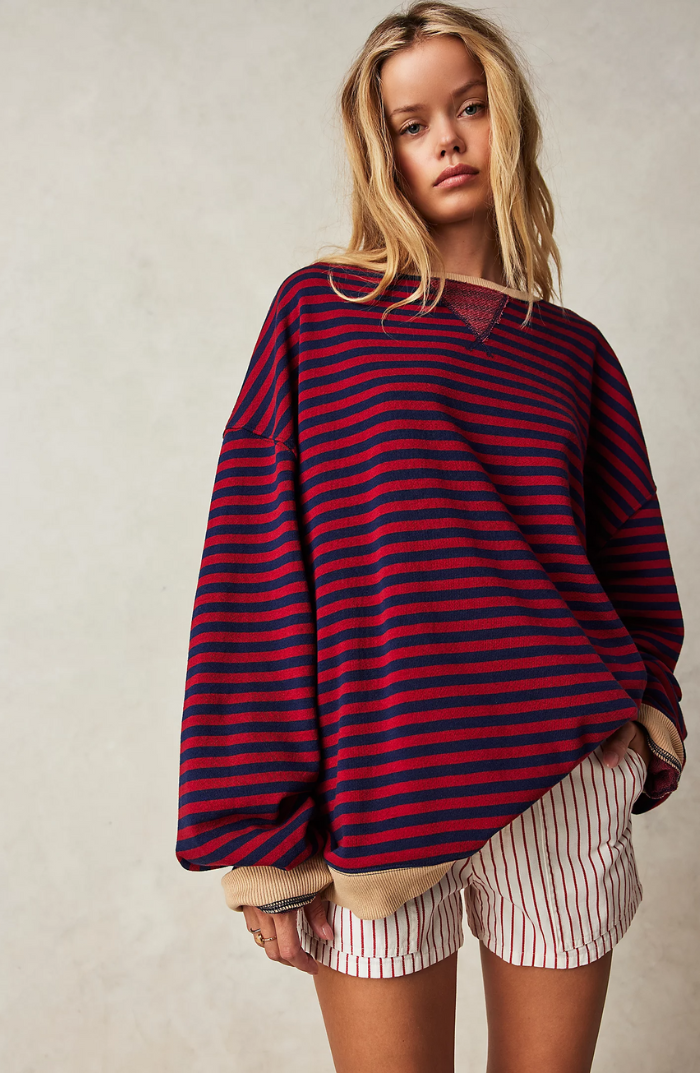 Monika Gestreifter Pullover in Übergröße Foto 5