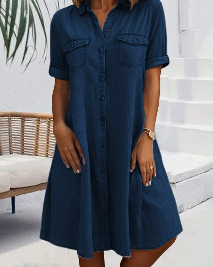 Lena Hemdblusenkleid in leichter Denim-Optik foto 3