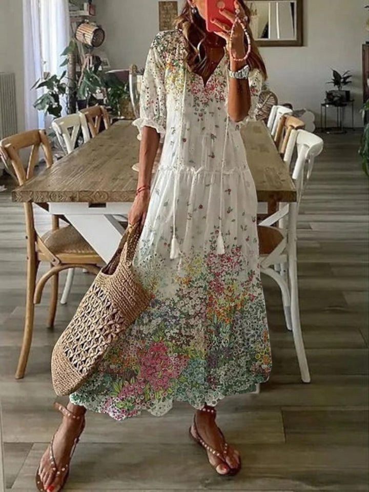 Liana Boho Strandkleid mit V-Ausschnitt foto 7