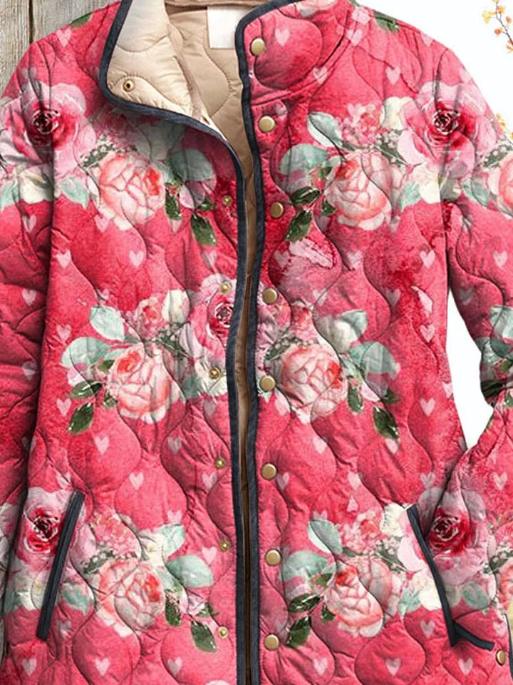 Reinhild Steppjacke mit rosa Blumen-Print Foto 2