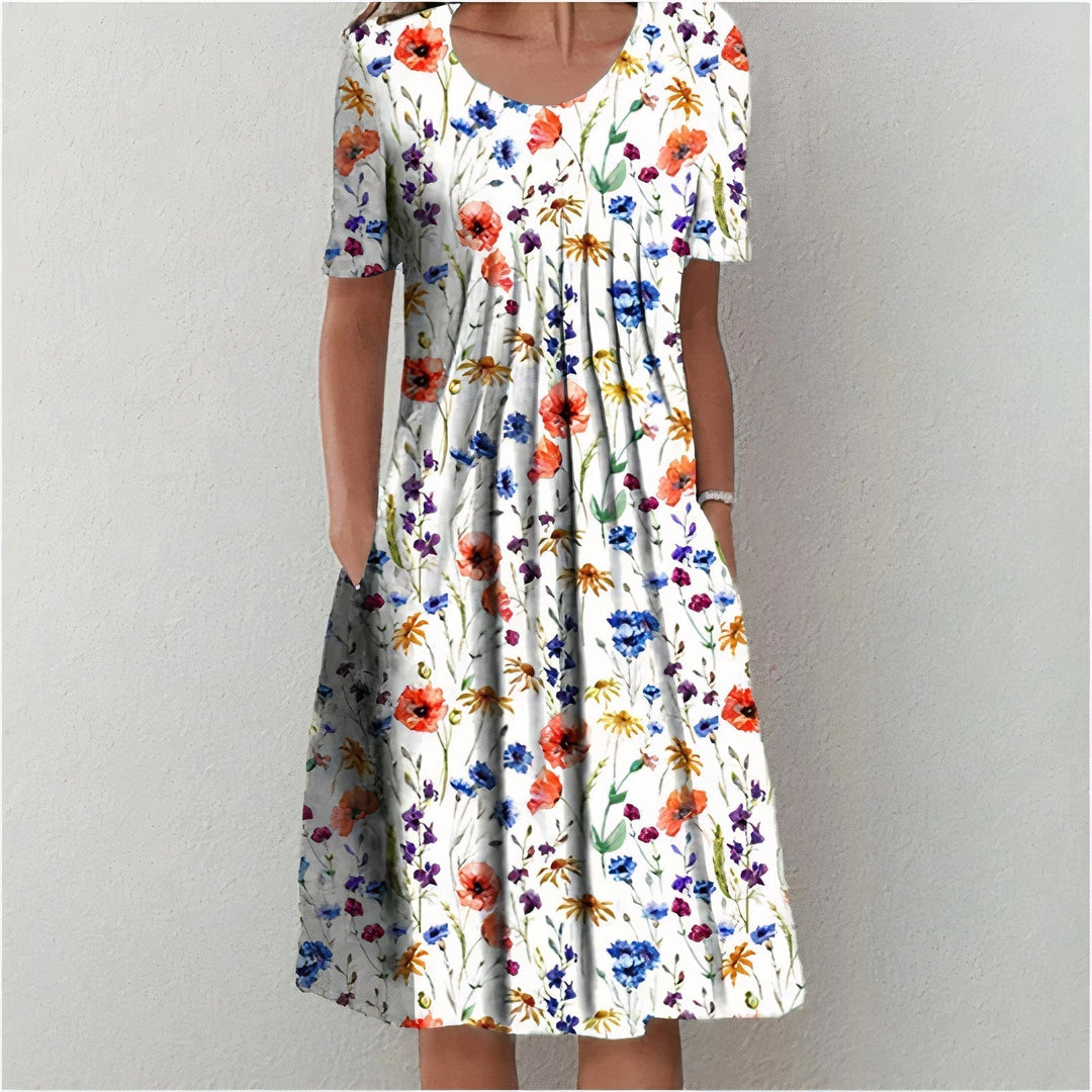 Romina Florales Sommerkleid mit V-Ausschnitt in Midi-Länge Foto 2