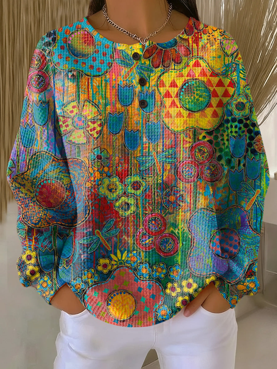 Sabine Bunter Pullover mit Blumenmuster Foto 1