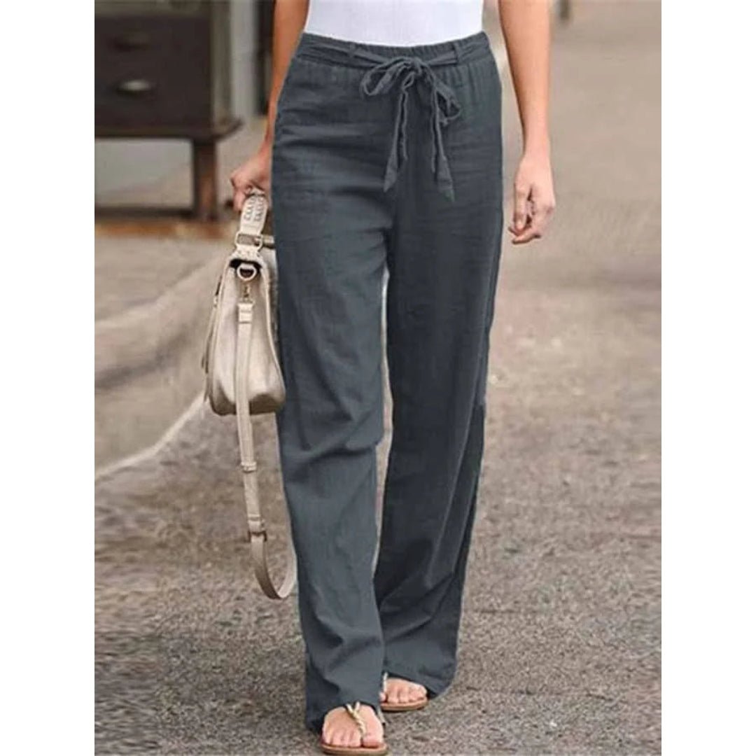 Tamara Gerade Leinenhose mit Tunnelzug Foto 2