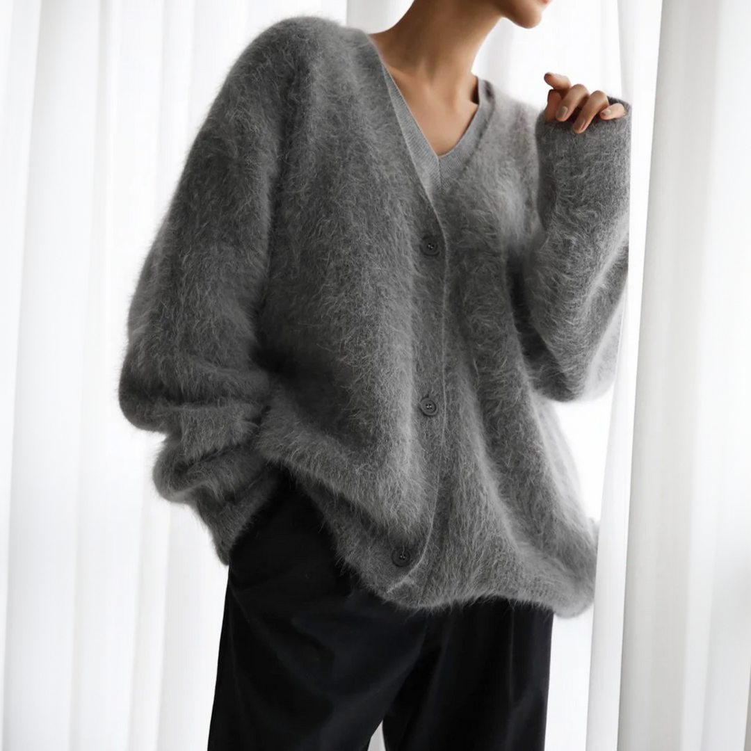Ulla Weiche Strickjacke in Naturtönen Foto 3