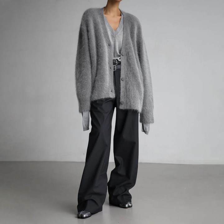 Ulla Weiche Strickjacke in Naturtönen Foto 4