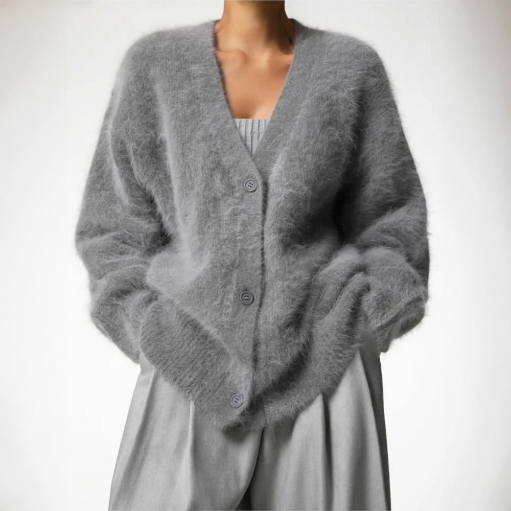 Ulla Weiche Strickjacke in Naturtönen Foto 6