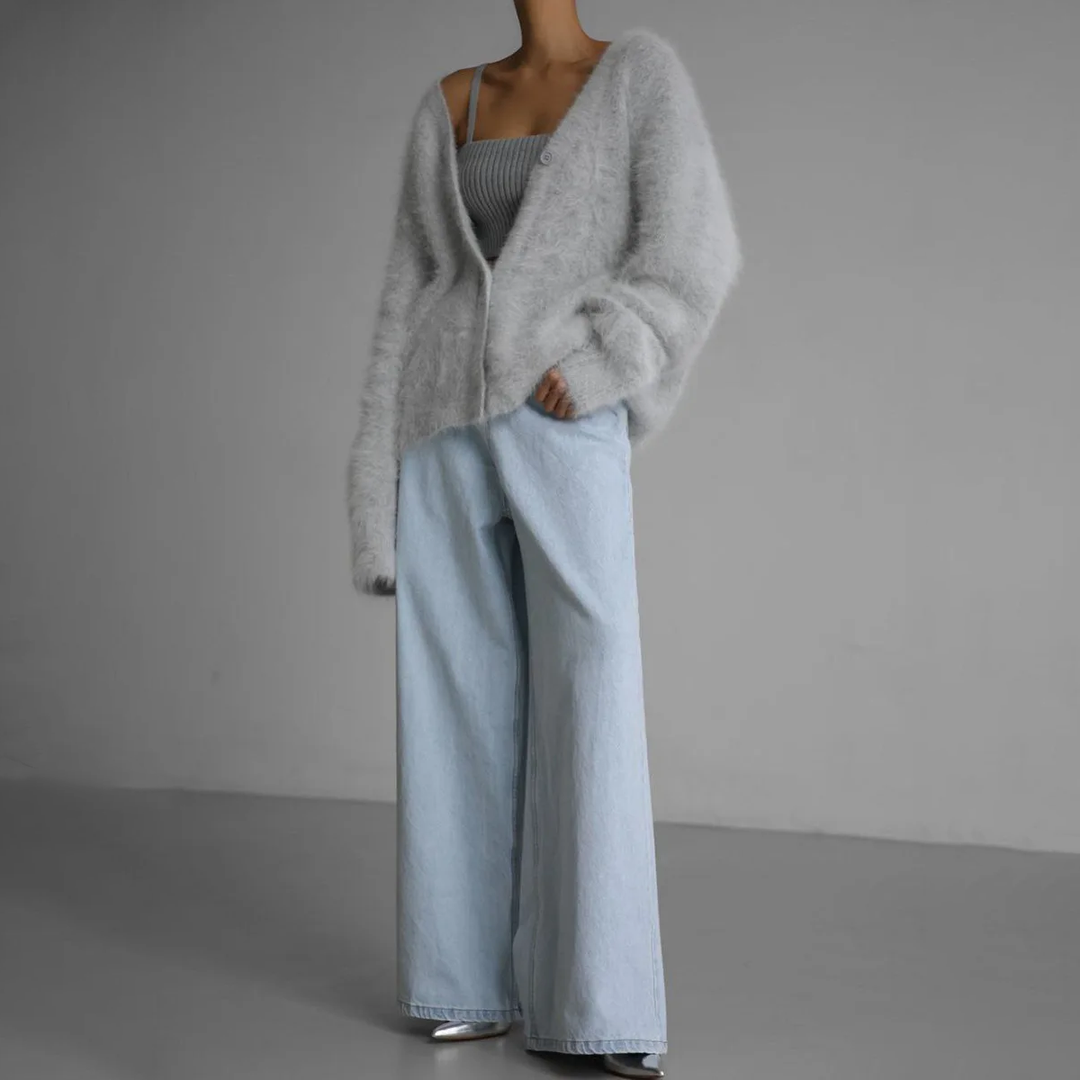 Ulla Weiche Strickjacke in Naturtönen Foto 9