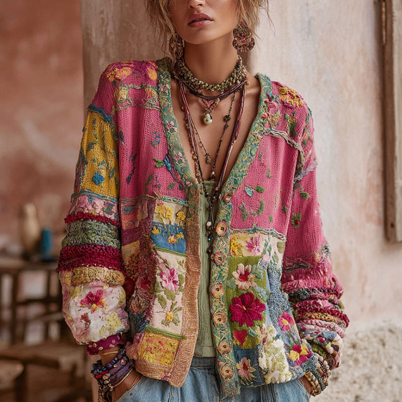 Waltraud Elegante Strickjacke in Rosa Foto 1