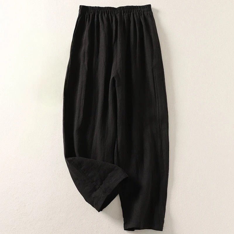 Yvette Weite Leinenhose mit Gummibund Foto 3