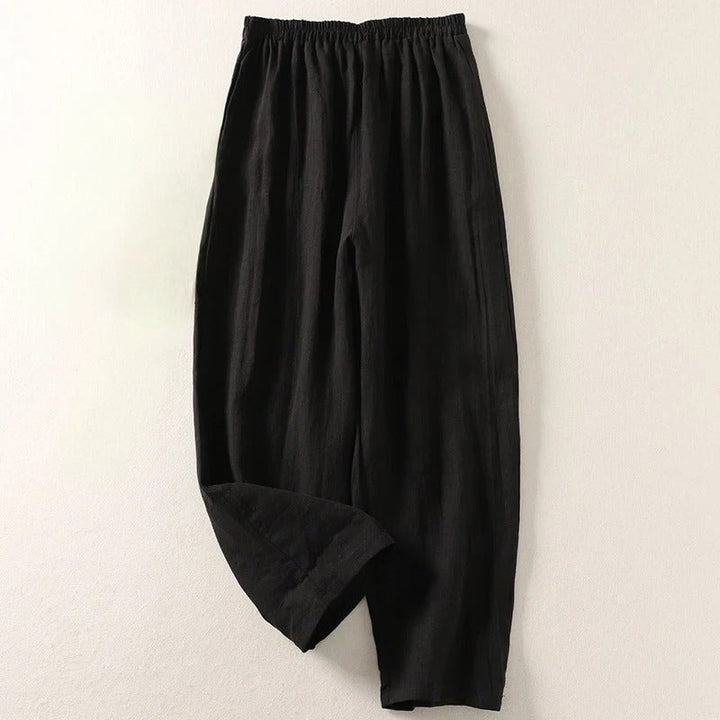 Yvette Weite Leinenhose mit Gummibund Foto 3