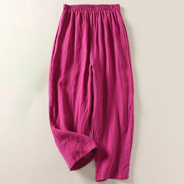 Yvette Weite Leinenhose mit Gummibund Foto 4